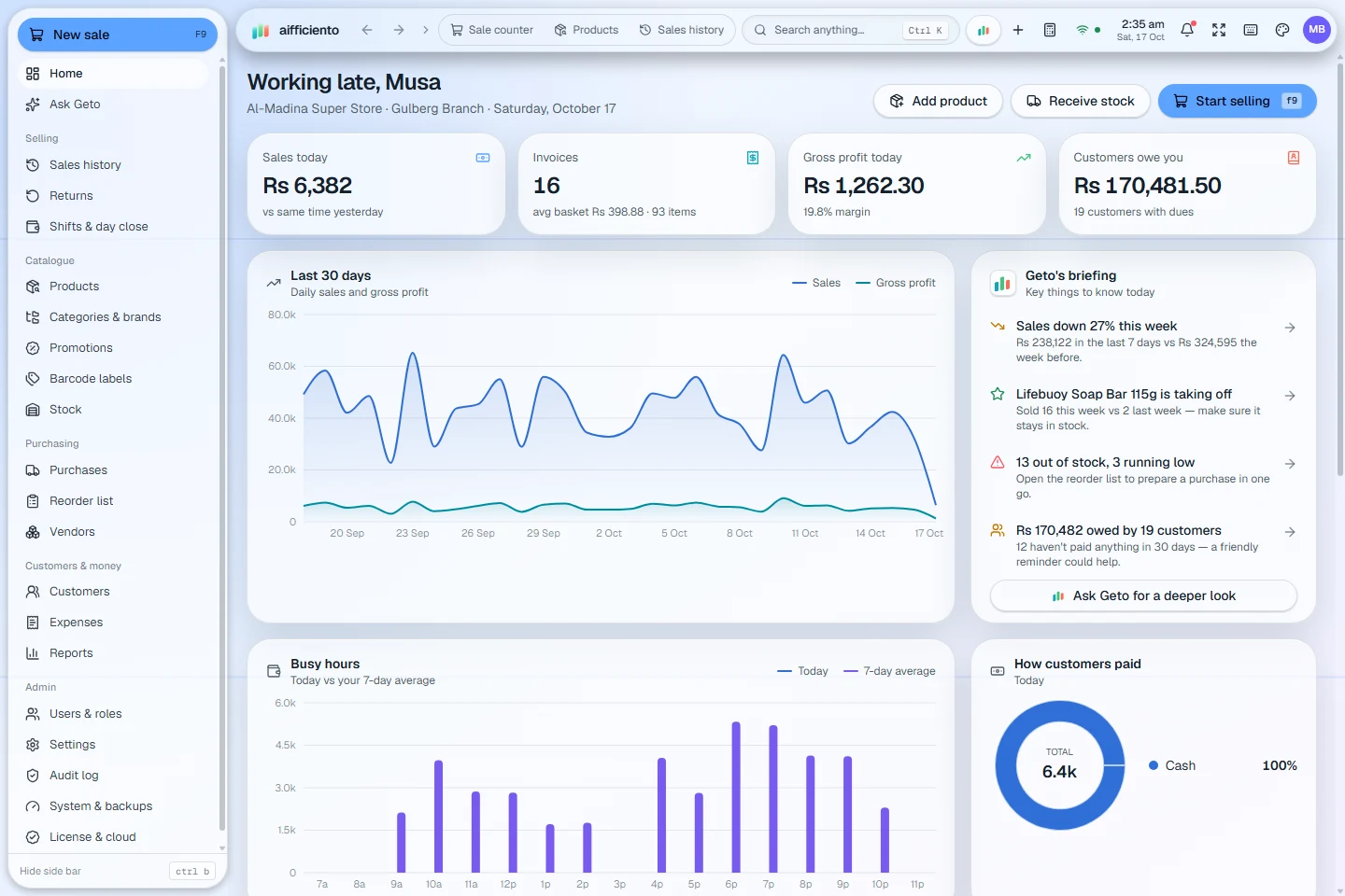 AIFFICIENTO Spatial Blue · light theme